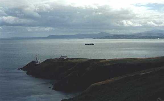 Ship heading into Dublin as seen from Howth Head